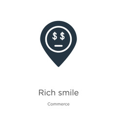 Rich smile icon vector. Trendy flat rich smile icon from commerce and shopping collection isolated on white background. Vector illustration can be used for web and mobile graphic design, logo, eps10