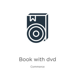 Book with dvd icon vector. Trendy flat book with dvd icon from commerce collection isolated on white background. Vector illustration can be used for web and mobile graphic design, logo, eps10