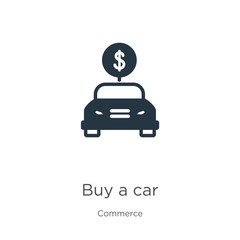 Buy a car icon vector. Trendy flat buy a car icon from commerce collection isolated on white background. Vector illustration can be used for web and mobile graphic design, logo, eps10