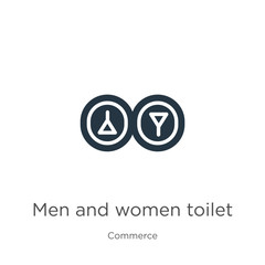 Men and women toilet icon vector. Trendy flat men and women toilet icon from commerce collection isolated on white background. Vector illustration can be used for web and mobile graphic design, logo,
