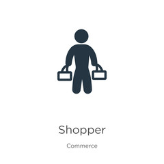 Shopper icon vector. Trendy flat shopper icon from commerce collection isolated on white background. Vector illustration can be used for web and mobile graphic design, logo, eps10