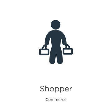 Shopper icon vector. Trendy flat shopper icon from commerce collection isolated on white background. Vector illustration can be used for web and mobile graphic design, logo, eps10