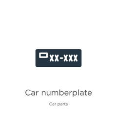 Car numberplate icon vector. Trendy flat car numberplate icon from car parts collection isolated on white background. Vector illustration can be used for web and mobile graphic design, logo, eps10 © Premium Art
