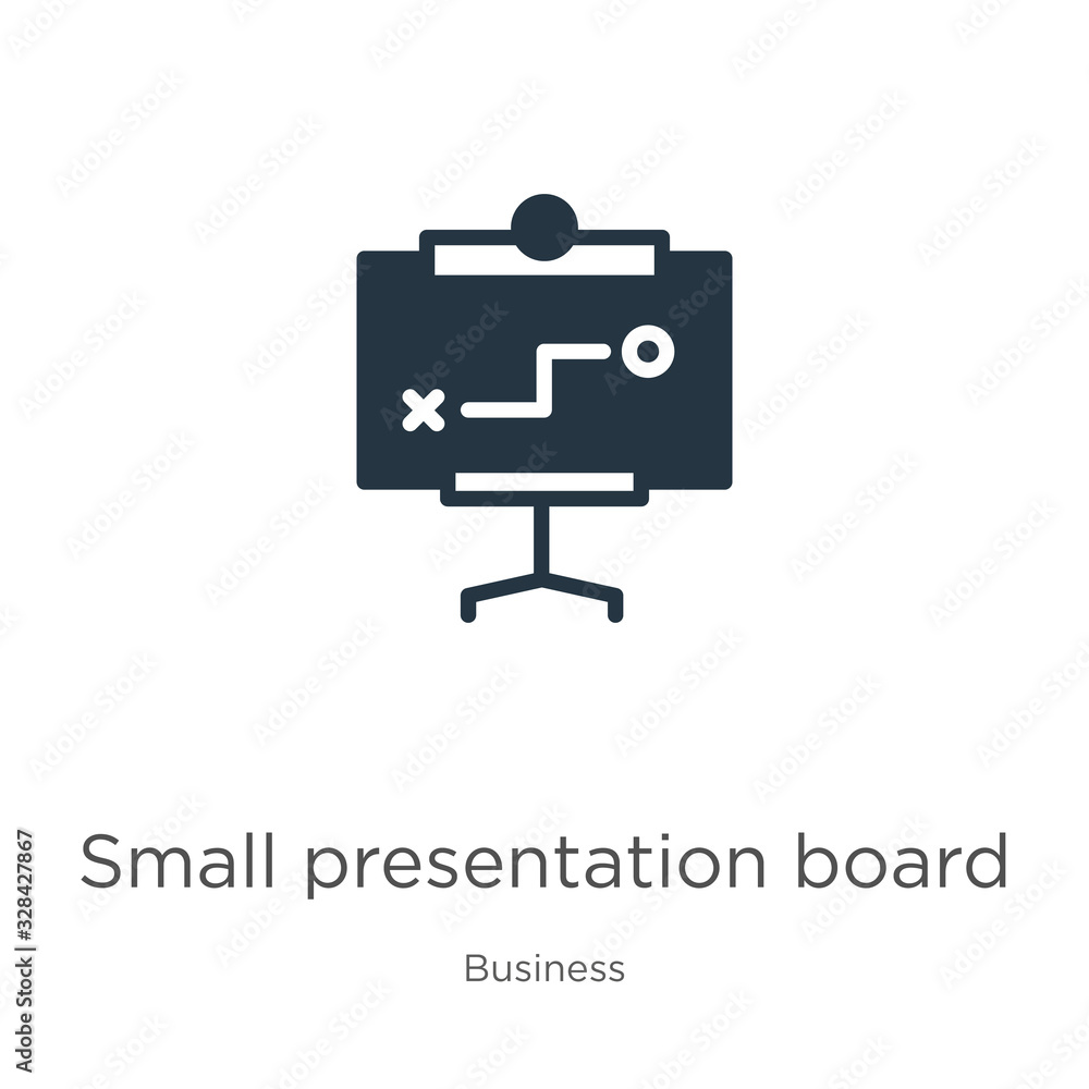 Poster small presentation board icon vector. trendy flat small presentation board icon from business collec