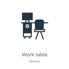 Work table icon vector. Trendy flat work table icon from business collection isolated on white background. Vector illustration can be used for web and mobile graphic design, logo, eps10