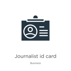 Journalist id card icon vector. Trendy flat journalist id card icon from business collection isolated on white background. Vector illustration can be used for web and mobile graphic design, logo,