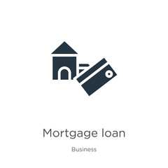 Mortgage loan icon vector. Trendy flat mortgage loan icon from business collection isolated on white background. Vector illustration can be used for web and mobile graphic design, logo, eps10