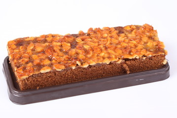 Brownie on white background