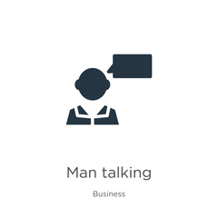 Man talking icon vector. Trendy flat man talking icon from business collection isolated on white background. Vector illustration can be used for web and mobile graphic design, logo, eps10