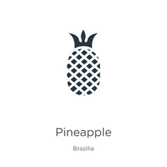 Fototapeta premium Pineapple icon vector. Trendy flat pineapple icon from brazilia collection isolated on white background. Vector illustration can be used for web and mobile graphic design, logo, eps10