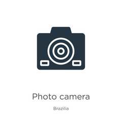 Photo camera icon vector. Trendy flat photo camera icon from brazilia collection isolated on white background. Vector illustration can be used for web and mobile graphic design, logo, eps10