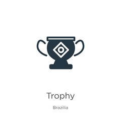 Trophy icon vector. Trendy flat trophy icon from brazilia collection isolated on white background. Vector illustration can be used for web and mobile graphic design, logo, eps10