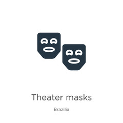 Theater masks icon vector. Trendy flat theater masks icon from brazilia collection isolated on white background. Vector illustration can be used for web and mobile graphic design, logo, eps10