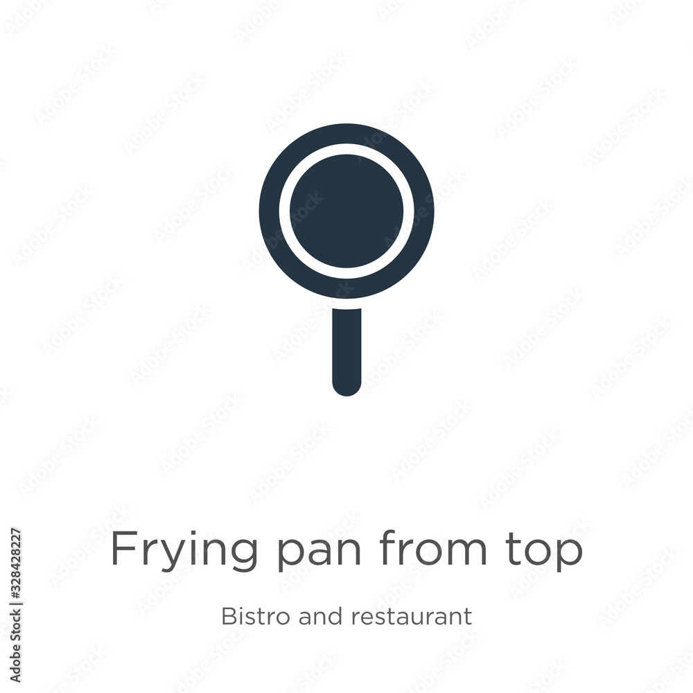 Poster frying pan from top icon vector. trendy flat frying pan from top icon from bistro and restaurant col