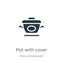 Pot with cover icon vector. Trendy flat pot with cover icon from bistro and restaurant collection isolated on white background. Vector illustration can be used for web and mobile graphic design, logo,