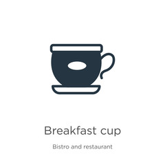 Breakfast cup icon vector. Trendy flat breakfast cup icon from bistro and restaurant collection isolated on white background. Vector illustration can be used for web and mobile graphic design, logo,