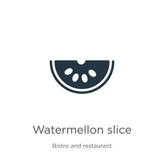 Watermellon slice icon vector. Trendy flat watermellon slice icon from bistro and restaurant collection isolated on white background. Vector illustration can be used for web and mobile graphic design,