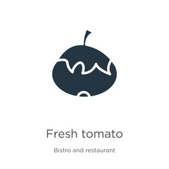 Fresh tomato icon vector. Trendy flat fresh tomato icon from bistro and restaurant collection isolated on white background. Vector illustration can be used for web and mobile graphic design, logo,