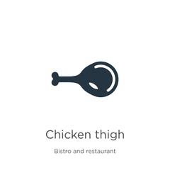 Chicken thigh icon vector. Trendy flat chicken thigh icon from bistro and restaurant collection isolated on white background. Vector illustration can be used for web and mobile graphic design, logo,
