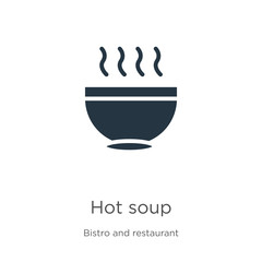 Hot soup icon vector. Trendy flat hot soup icon from bistro and restaurant collection isolated on white background. Vector illustration can be used for web and mobile graphic design, logo, eps10