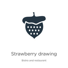 Strawberry drawing icon vector. Trendy flat strawberry drawing icon from bistro and restaurant collection isolated on white background. Vector illustration can be used for web and mobile graphic
