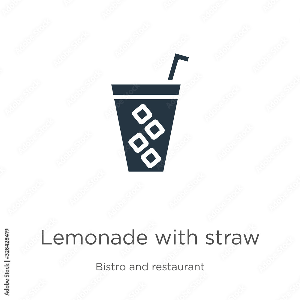 Poster lemonade with straw icon vector. trendy flat lemonade with straw icon from bistro and restaurant col