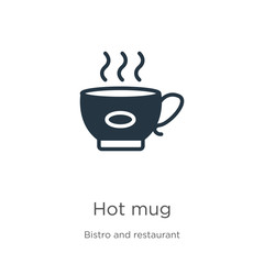 Hot mug icon vector. Trendy flat hot mug icon from bistro and restaurant collection isolated on white background. Vector illustration can be used for web and mobile graphic design, logo, eps10