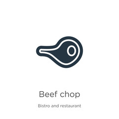 Beef chop icon vector. Trendy flat beef chop icon from bistro and restaurant collection isolated on white background. Vector illustration can be used for web and mobile graphic design, logo, eps10
