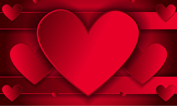 Luxury red Valentine's day with heart background