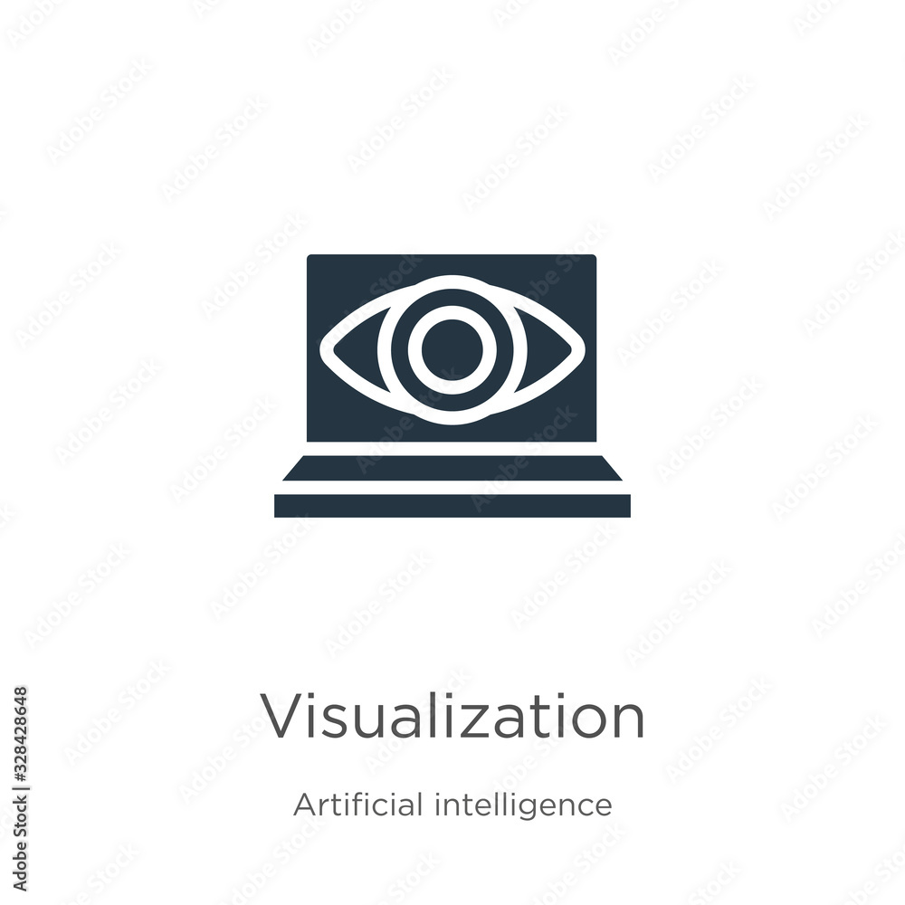 Poster visualization icon vector. trendy flat visualization icon from big data collection isolated on white