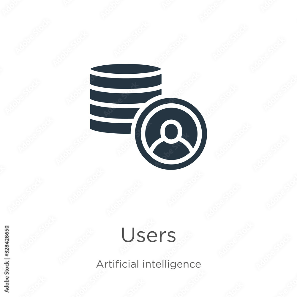 Poster users icon vector. trendy flat users icon from big data collection isolated on white background. vec