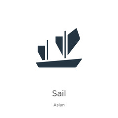 Obraz premium Sail icon vector. Trendy flat sail icon from asian collection isolated on white background. Vector illustration can be used for web and mobile graphic design, logo, eps10