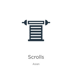 Scrolls icon vector. Trendy flat scrolls icon from asian collection isolated on white background. Vector illustration can be used for web and mobile graphic design, logo, eps10