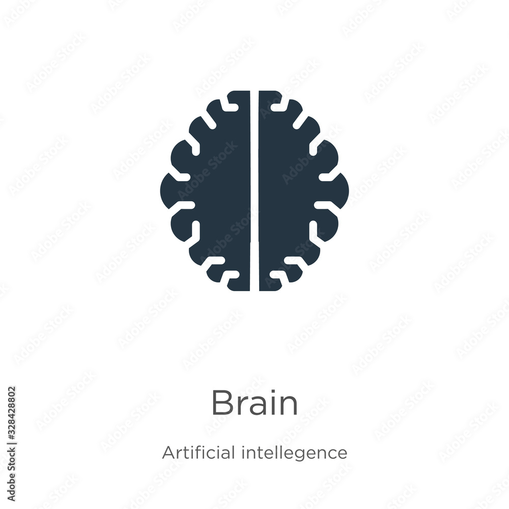 Poster brain icon vector. trendy flat brain icon from artificial intelligence collection isolated on white 