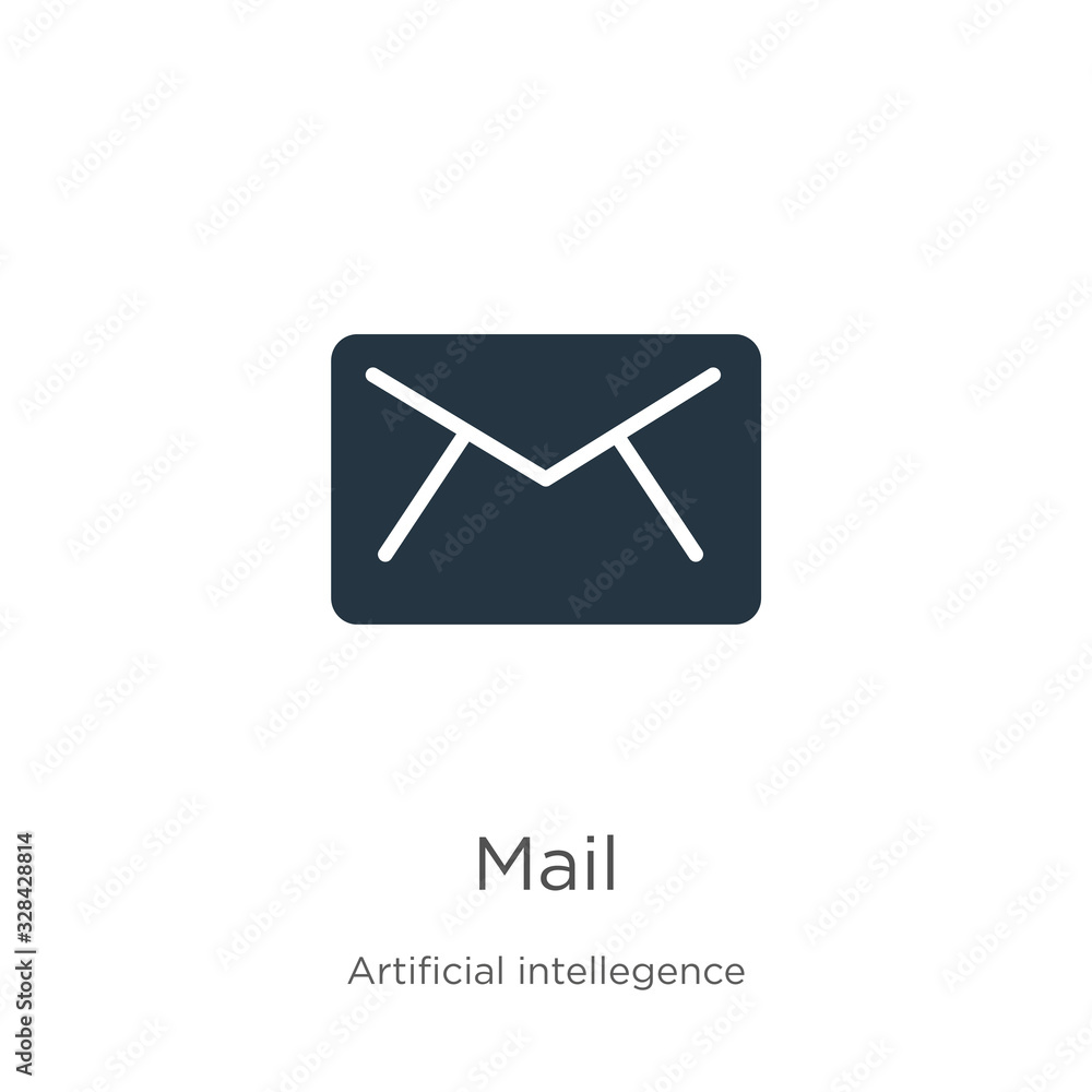Poster mail icon vector. trendy flat mail icon from artificial intelligence collection isolated on white ba