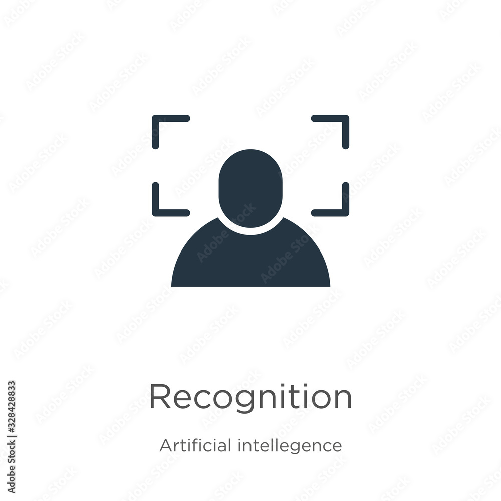 Poster recognition icon vector. trendy flat recognition icon from artificial intelligence collection isolat