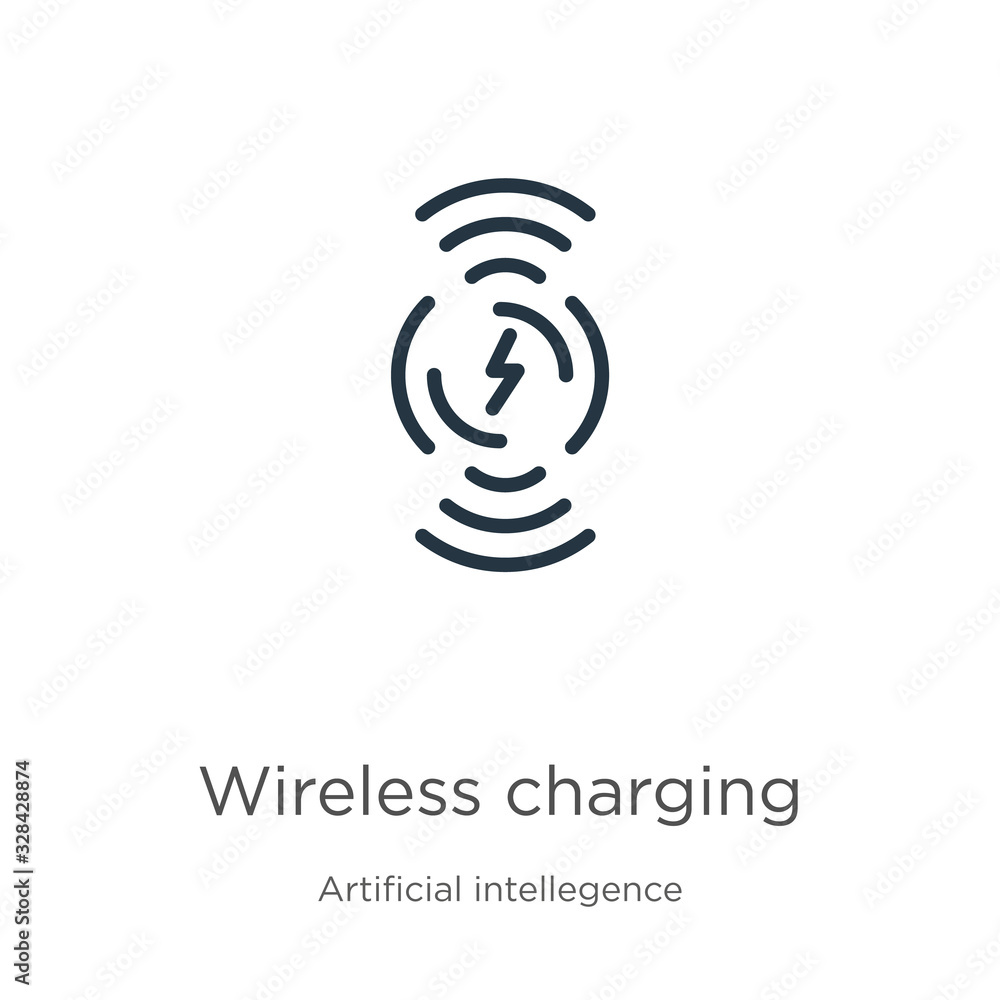 Poster wireless charging icon vector. trendy flat wireless charging icon from artificial intellegence and f