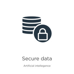 Secure data icon vector. Trendy flat secure data icon from artificial intelligence collection isolated on white background. Vector illustration can be used for web and mobile graphic design, logo,