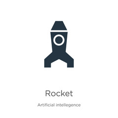 Rocket icon vector. Trendy flat rocket icon from artificial intelligence collection isolated on white background. Vector illustration can be used for web and mobile graphic design, logo, eps10