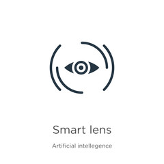 Smart lens icon vector. Trendy flat smart lens icon from artificial intellegence and future technology collection isolated on white background. Vector illustration can be used for web and mobile