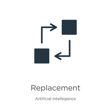 Replacement icon vector. Trendy flat replacement icon from artificial intelligence collection isolated on white background. Vector illustration can be used for web and mobile graphic design, logo,