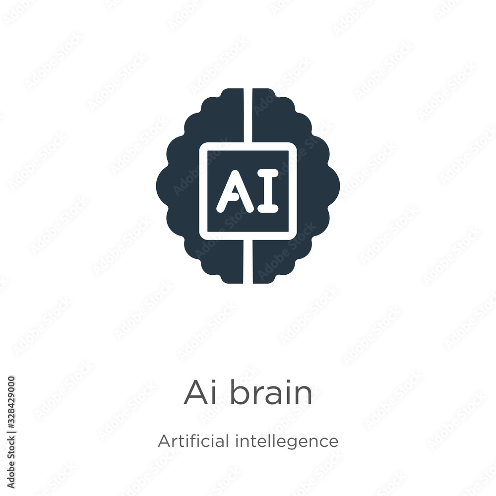 Poster ai brain icon vector. trendy flat ai brain icon from artificial intellegence and future technology c