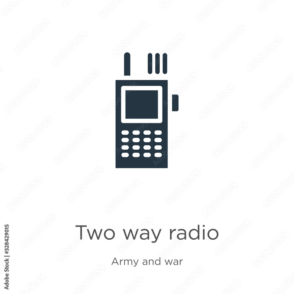 Poster two way radio icon vector. trendy flat two way radio icon from army and war collection isolated on w