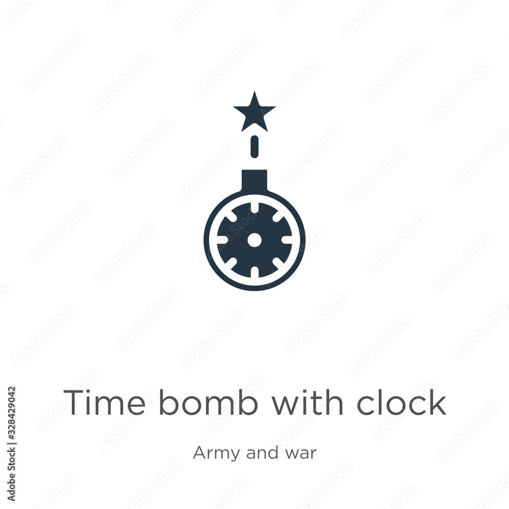 Poster time bomb with clock icon vector. trendy flat time bomb with clock icon from army and war collection