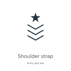 Shoulder strap icon vector. Trendy flat shoulder strap icon from army and war collection isolated on white background. Vector illustration can be used for web and mobile graphic design, logo, eps10