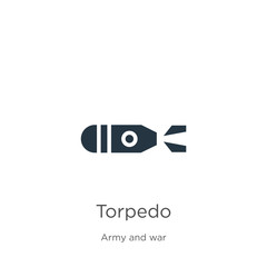 Torpedo icon vector. Trendy flat torpedo icon from army and war collection isolated on white background. Vector illustration can be used for web and mobile graphic design, logo, eps10