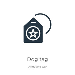 Dog tag icon vector. Trendy flat dog tag icon from army and war collection isolated on white background. Vector illustration can be used for web and mobile graphic design, logo, eps10