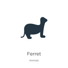 Ferret icon vector. Trendy flat ferret icon from animals collection isolated on white background. Vector illustration can be used for web and mobile graphic design, logo, eps10
