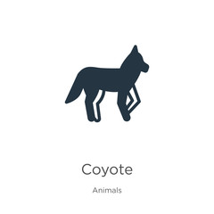 Coyote icon vector. Trendy flat coyote icon from animals collection isolated on white background. Vector illustration can be used for web and mobile graphic design, logo, eps10