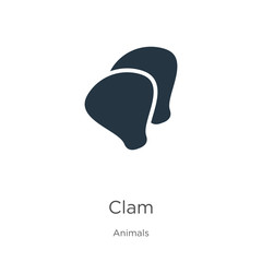 Clam icon vector. Trendy flat clam icon from animals collection isolated on white background. Vector illustration can be used for web and mobile graphic design, logo, eps10